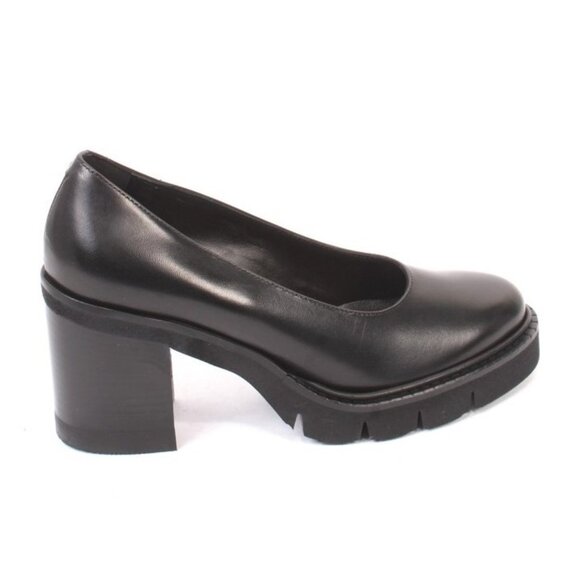 Luca Grossi 139a Black Leather Platform Heel Shoes Pumps - Picture 3 of 8